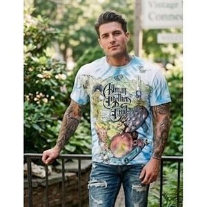 Vintage 1995 Allman Brothers Band Tour Shirt Wild Oats Tie Dye Large USA Made
